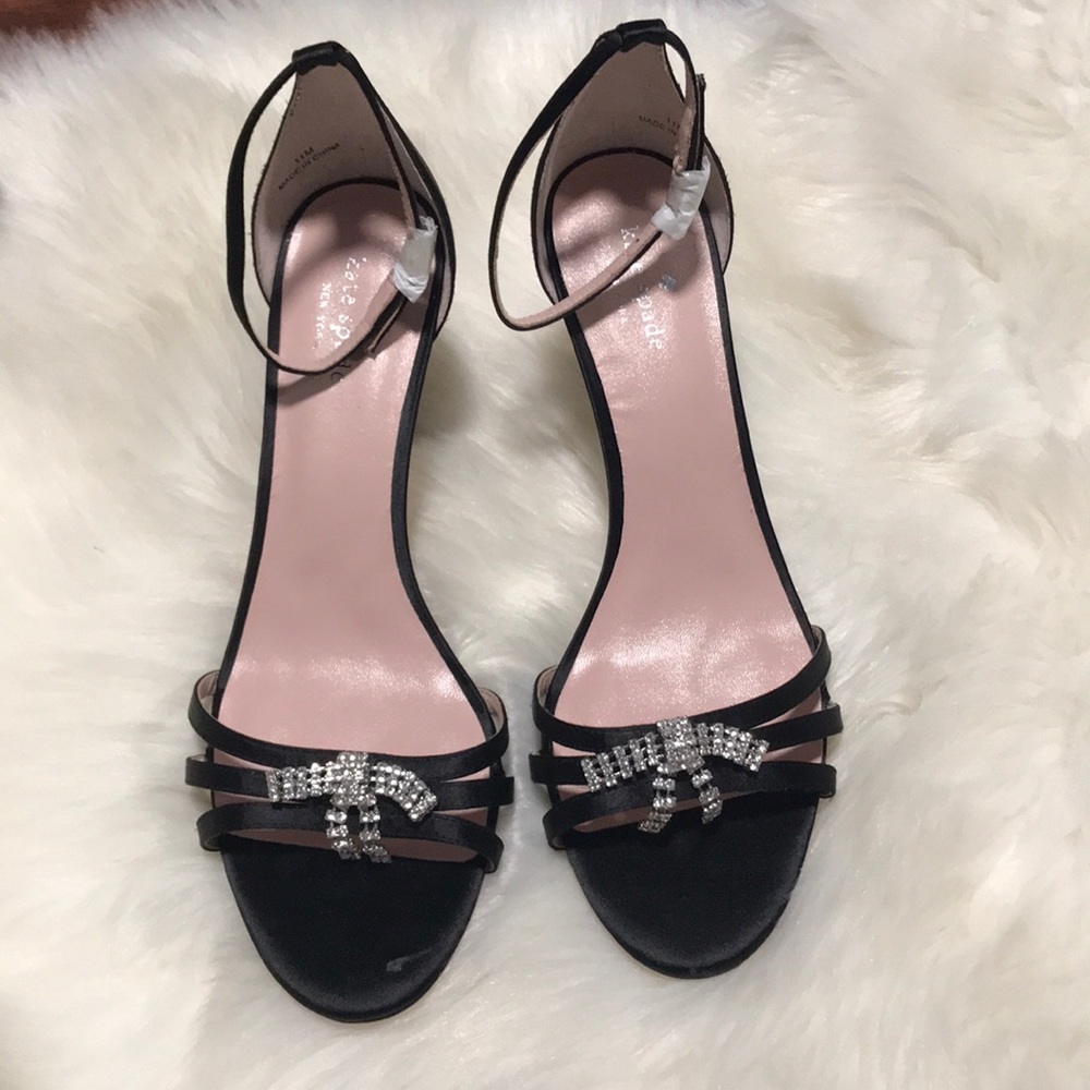 Kate Spade Black Bling Bow Heels Size 11